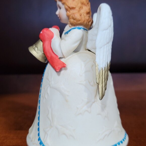 1988 Christmas Angel Bell Figurine Homco Vintage Holiday Decor - Picture 5 of 5